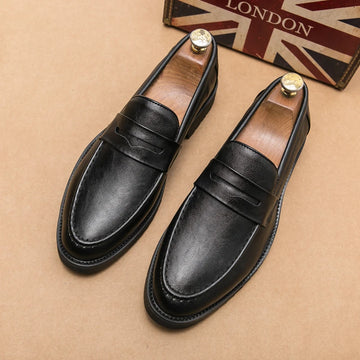 Xajzpa Black Men Loafers Soft Moccasins High Quality Spring Autumn Genuine Leather Shoes Men Business Office Dress Shoes Zapatos